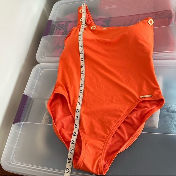 Michael Michael Kors Grommet One-Shoulder One-Piece Swimsuit Size 14 - Picture 11 of 16